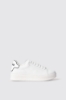 Sneakers addict in action leather con rubber patch • Bianco