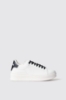 Sneakers addict in action leather con rubber patch • Bianco-nero