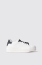 Sneakers addict in action leather con rubber patch • Bianco-nero