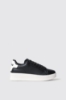 Sneakers addict in action leather con rubber patch • Nero bianco