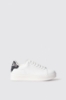 Sneakers addict in action leather con patch in denim • Denim black