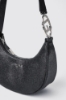 Reg moon bag logo in metallo e tracolla e maxi g con pietre • Nero