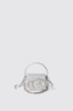 Mini shoulder strap con catena e maxi g strass • Bianco