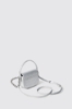 Mini shoulder strap con catena e maxi g strass • Bianco