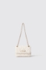 Mini shoulder strap con logo in metallo • Bianco