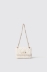 Mini shoulder strap con logo in metallo • Bianco