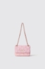 Mini shoulder strap con logo in metallo • Rosa