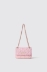 Mini shoulder strap con logo in metallo • Rosa