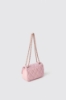 Mini shoulder strap con logo in metallo • Rosa