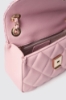 Mini shoulder strap con logo in metallo • Rosa