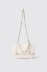 Reg shoulder strap con logo in metallo e tacolla con perle • Bianco