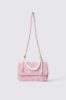 Reg shoulder strap con logo in metallo e tacolla con perle • Rosa