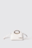 Mini hand bag con logo in metallo • Bianco