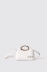 Mini hand bag con logo in metallo • Bianco