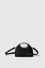 Mini hand bag con logo in metallo • Nero