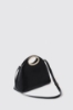 Regular hand bag con logo in metallo • Nero