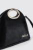 Regular hand bag con logo in metallo • Nero