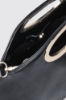 Regular hand bag con logo in metallo • Nero