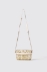 Mini shoulder strap jacquard con logo in metallo • Naturale