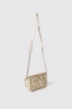 Mini shoulder strap jacquard con logo in metallo • Naturale