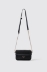 Mini shoulder strap jacquard con logo in metallo • Nero