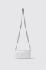 Mini shoulder strap glitter con logo embossed • Argento