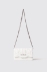 Mini shoulder strap con matelasse' e logo con strass • Bianco