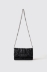 Mini shoulder strap con matelasse' e logo con strass • Nero