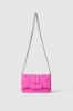 Mini shoulder strap con matelasse' e logo con strass • Fucsia