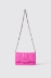 Mini shoulder strap con matelasse' e logo con strass • Fucsia