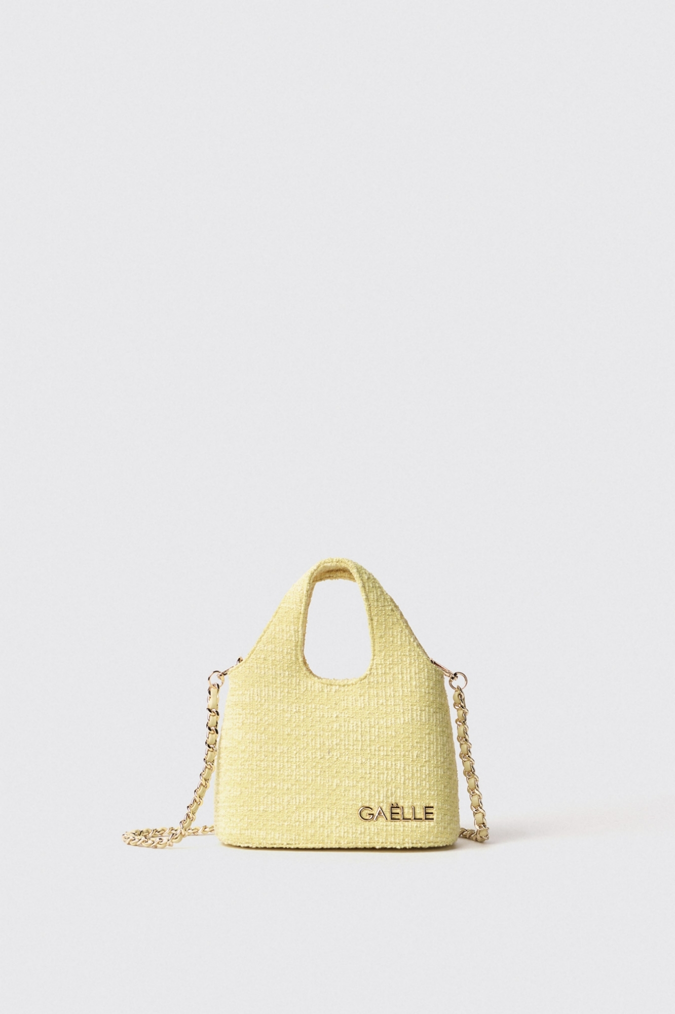 Mini hobo bag con logo in metallo • Giallo