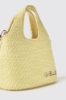 Mini hobo bag con logo in metallo • Giallo