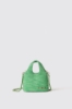 Mini hobo bag con logo in metallo • Verde