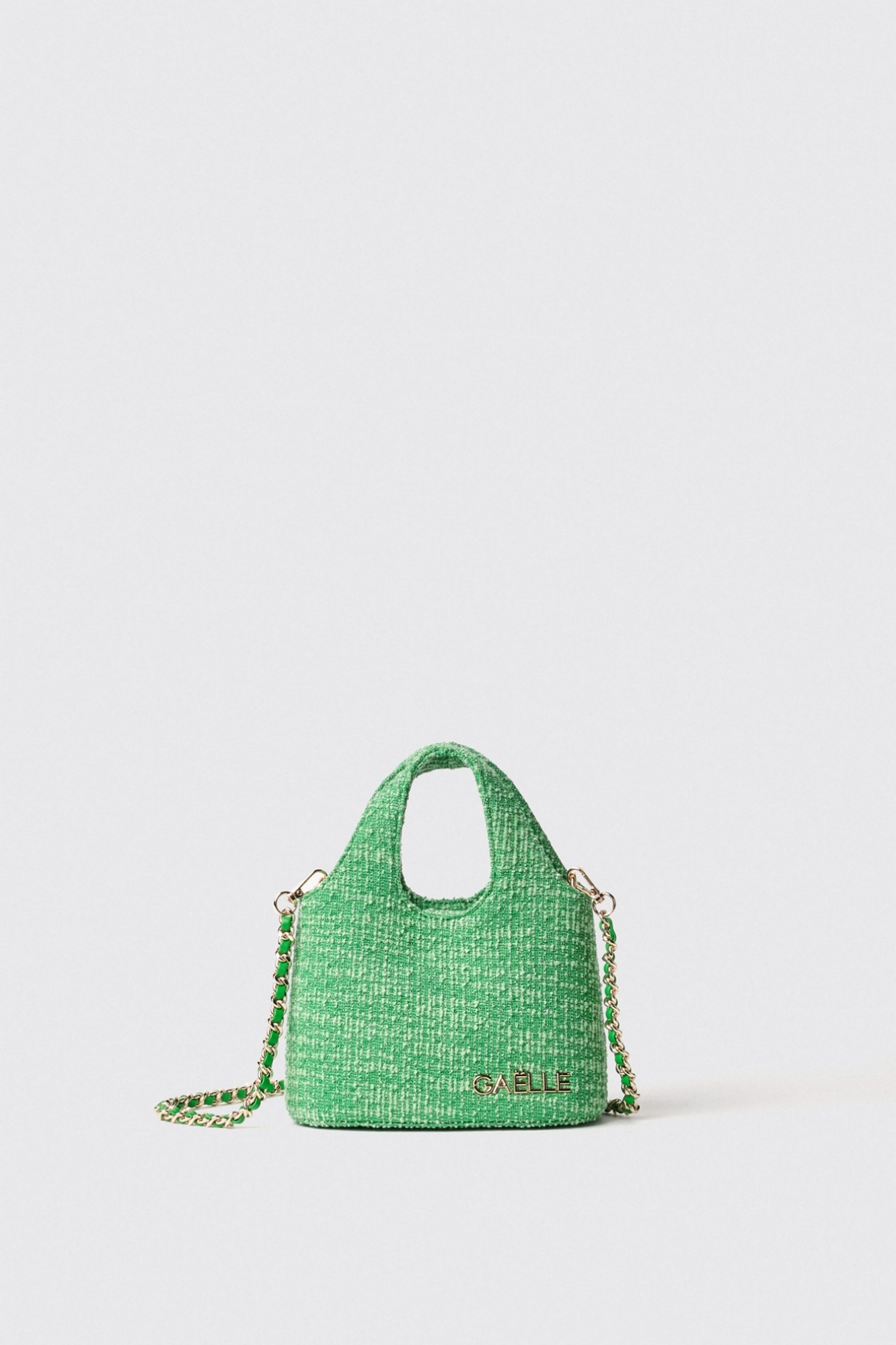 Mini hobo bag con logo in metallo • Verde