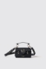 Mini shoulder strap con logo e applicazione g in metallo • Nero