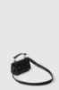 Mini shoulder strap con logo e applicazione g in metallo • Nero