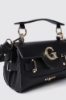 Mini shoulder strap con logo e applicazione g in metallo • Nero