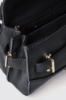 Mini shoulder strap con logo e applicazione g in metallo • Nero