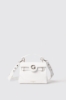 Reg shoulder strap con logo e applicazione g in metallo • Bianco