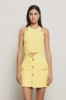 Top scollo  halter in maglia • Giallo