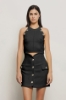 Top scollo halter in maglia • Nero