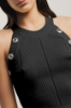 Top scollo halter in maglia • Nero
