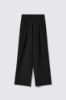 Pantalone a vita alta con riprese in cady • Nero