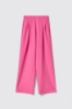 Pantalone a vita alta con riprese in cady • Fucsia