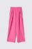 Pantalone a vita alta con riprese in cady • Fucsia