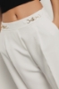 Picture of Straight cady trousers with horsebits • White