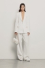 Picture of Straight cady trousers with horsebits • White