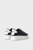 Immagine di Sneakers addict in action leather con rubber patch • Nero-bianco