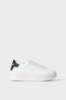 Picture of Addict sneakers in action leather with rubber patch • White-black