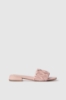 Sandalo in matelasse' con placchetta logo • Nude